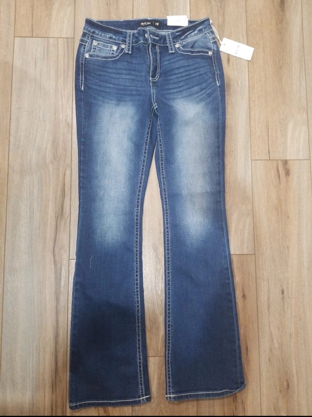 Miss Me Blue Flare Jeans with Fading